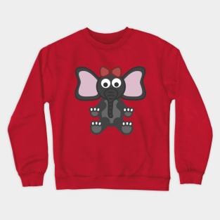 Cute gray baby elephant with ribbon Crewneck Sweatshirt